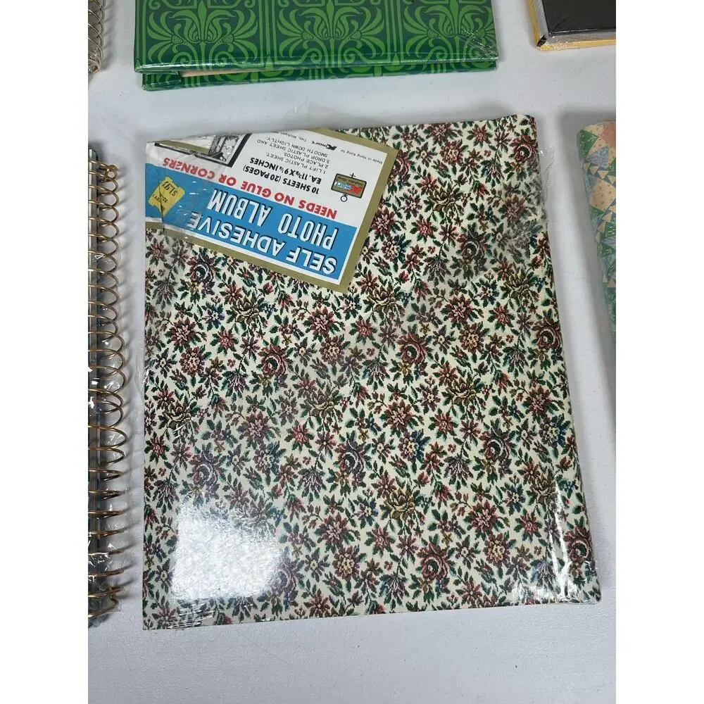 Vintage Photo Album Lot 6 Self-Adhesive Magnetic Floral Travel Kmart Sealed NOS